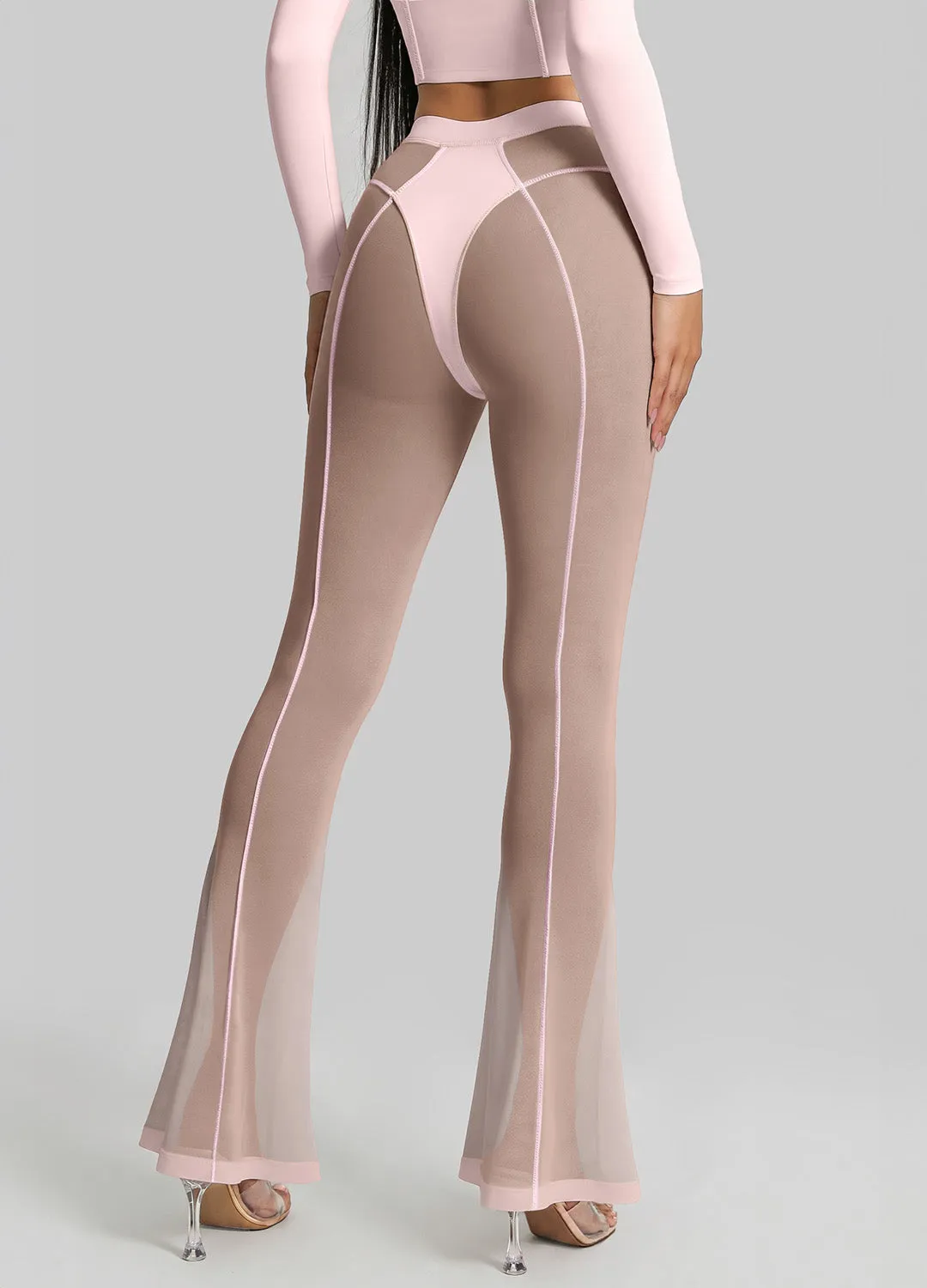 Semi-Sheer Contour Flare Leggings sold by BetterMe product image thumbnail 4