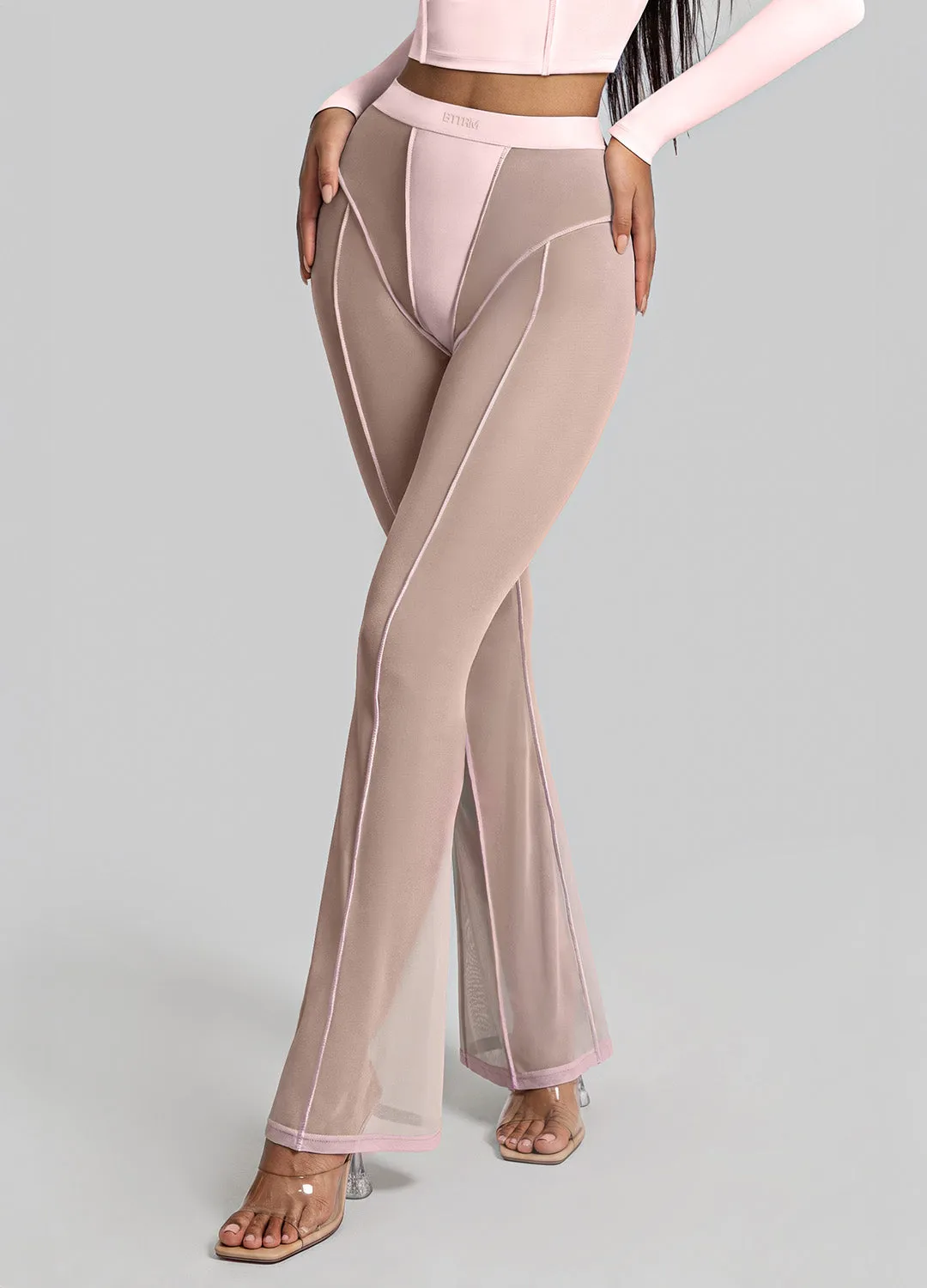 Semi-Sheer Contour Flare Leggings sold by BetterMe product image thumbnail 3