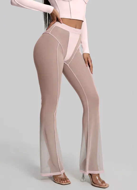 Semi-Sheer Contour Flare Leggings made by BetterMe