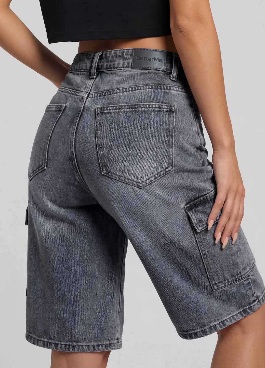 Relaxed Cargo Denim Shorts sold by BetterMe product image thumbnail 4