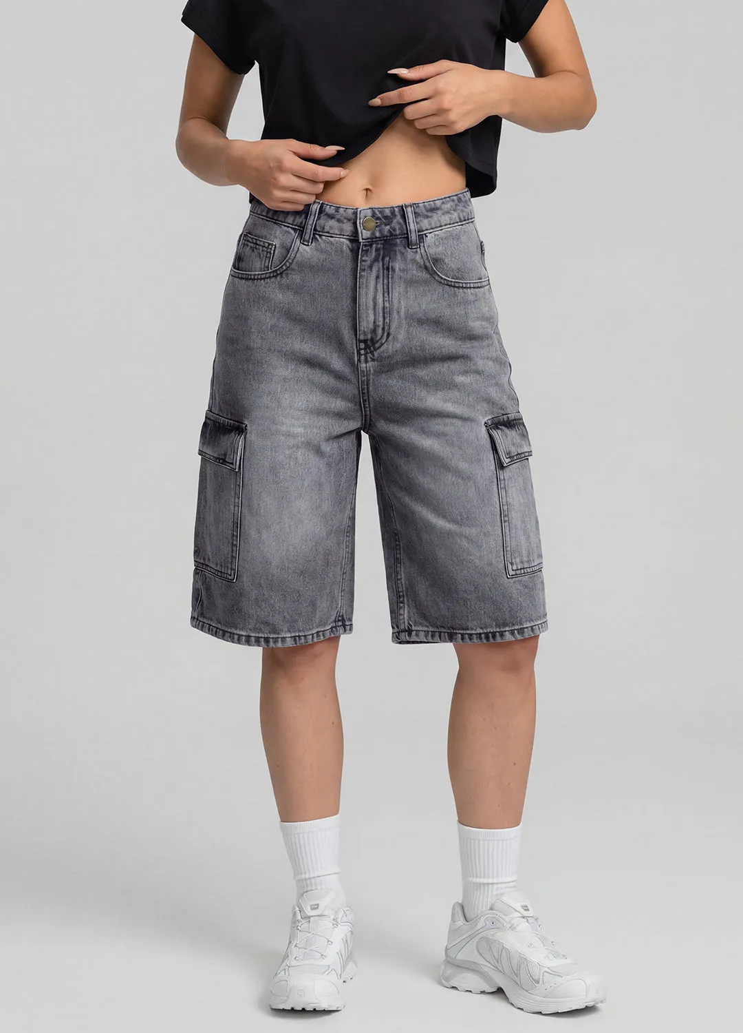 Relaxed Cargo Denim Shorts sold by BetterMe product image thumbnail 3