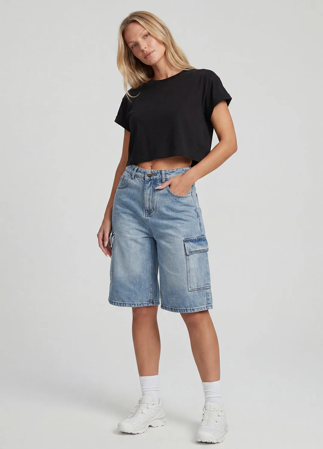 Relaxed Cargo Denim Shorts sold by BetterMe product image thumbnail 5