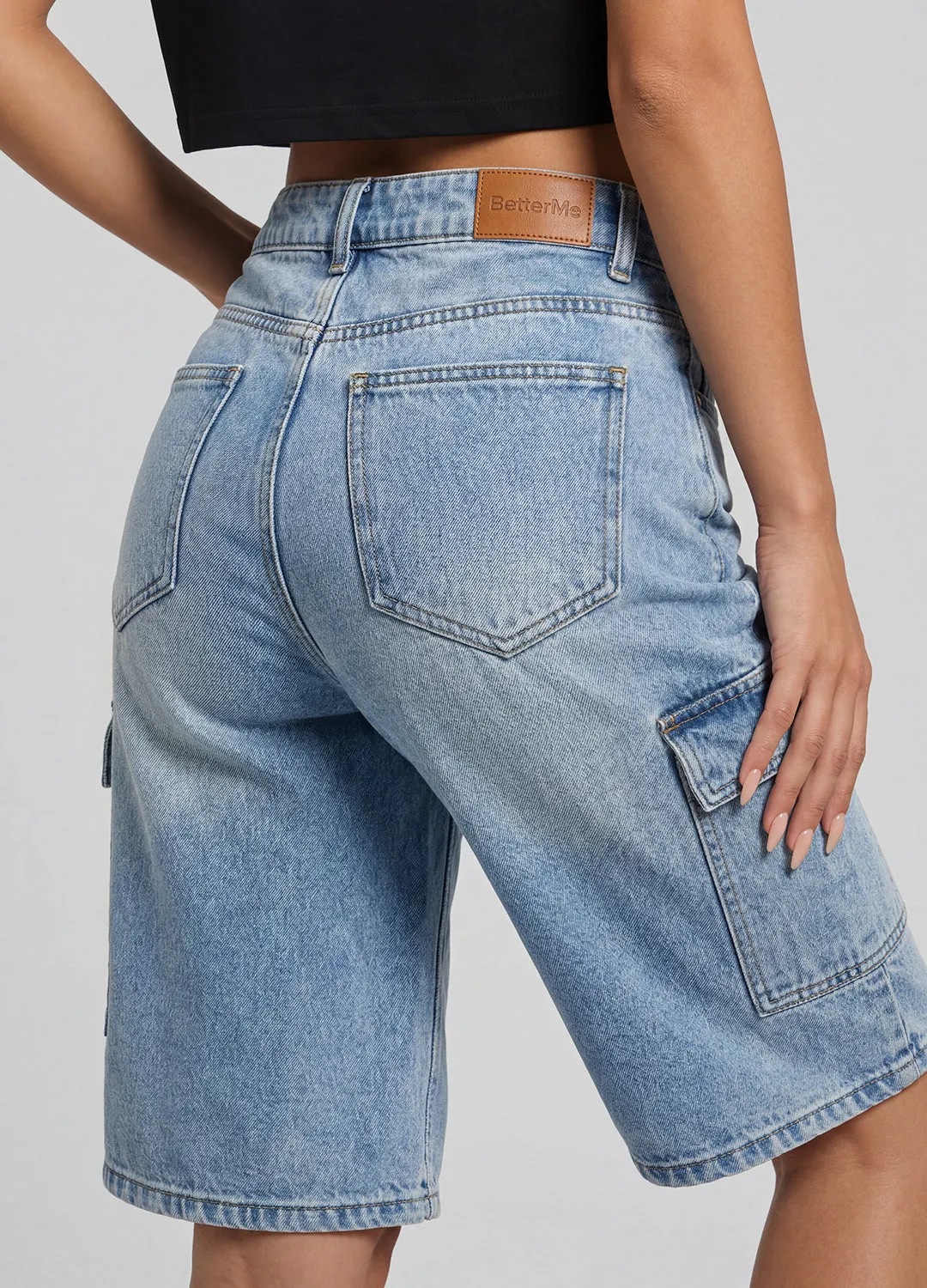 Relaxed Cargo Denim Shorts sold by BetterMe product image thumbnail 4