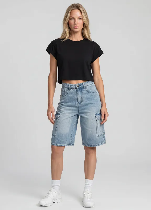 Relaxed Cargo Denim Shorts made by BetterMe