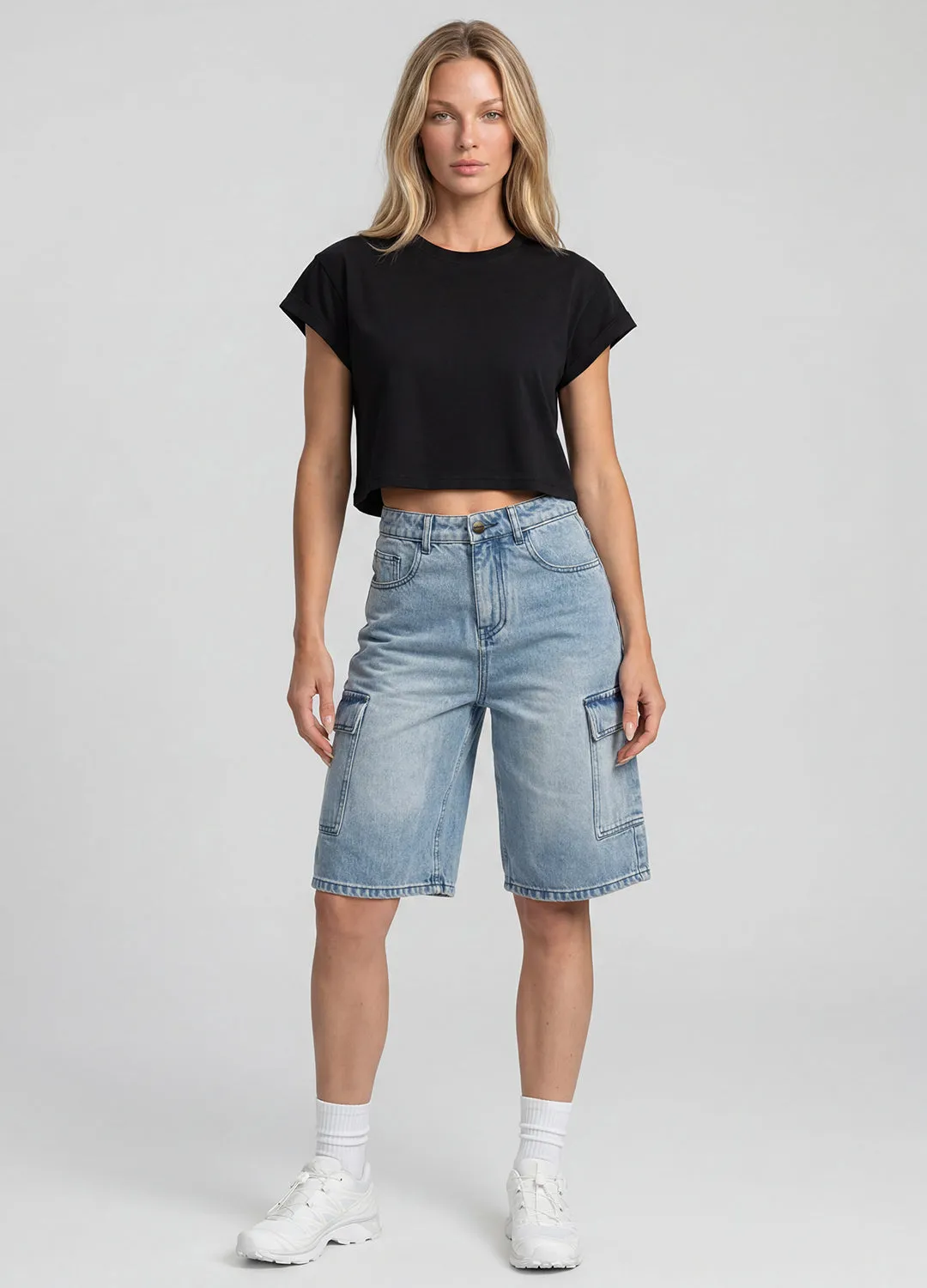 Relaxed Cargo Denim Shorts sold by BetterMe