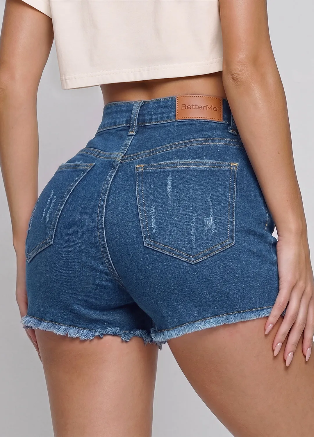 High Waist Denim Shorts sold by BetterMe product image thumbnail 4