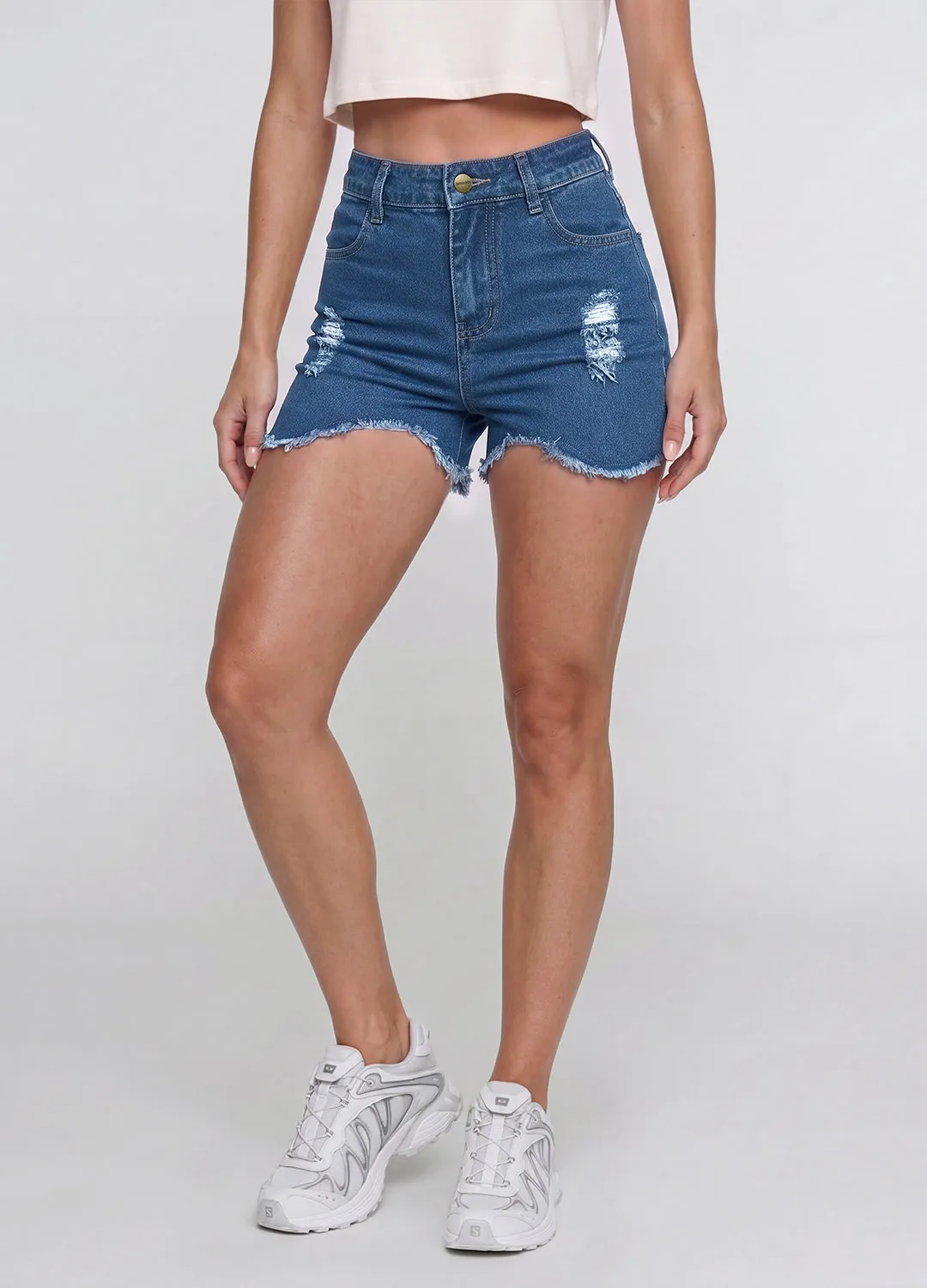 High Waist Denim Shorts sold by BetterMe product image thumbnail 3