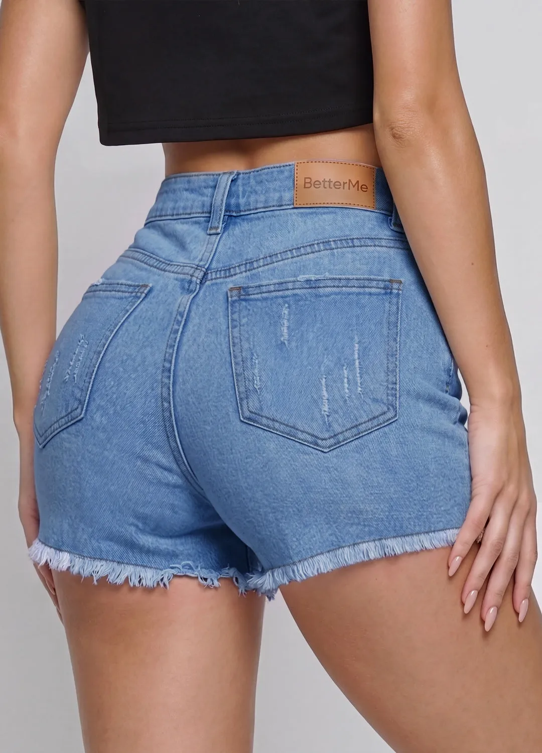 High Waist Denim Shorts sold by BetterMe product image thumbnail 4