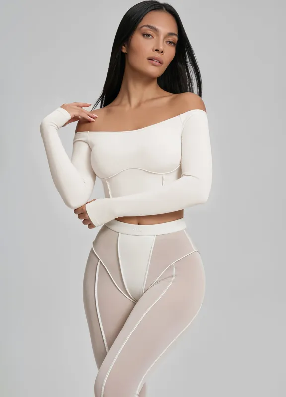 Off-the-Shoulder Long Sleeve Top made by BetterMe