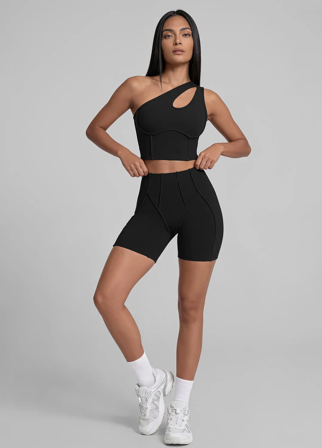 One-Shoulder Cutout Crop Top sold by BetterMe product image thumbnail 5