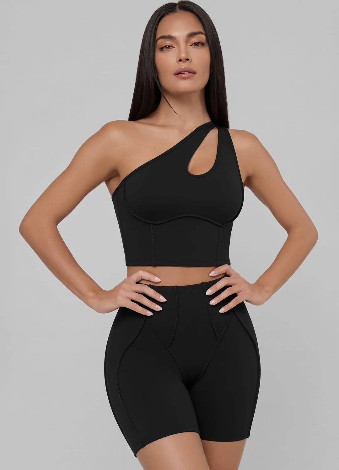 One-Shoulder Cutout Crop Top sold by BetterMe product image thumbnail 2