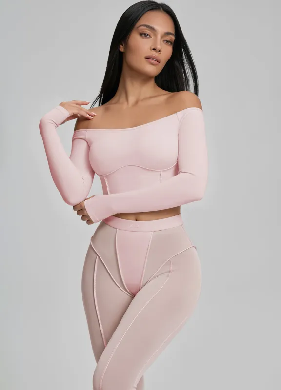 Off-the-Shoulder Long Sleeve Top made by BetterMe