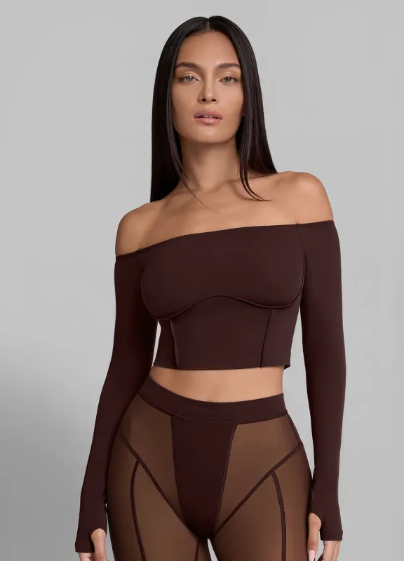 Off-the-Shoulder Long Sleeve Top made by BetterMe