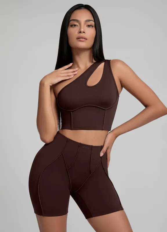 One-Shoulder Cutout Crop Top made by BetterMe