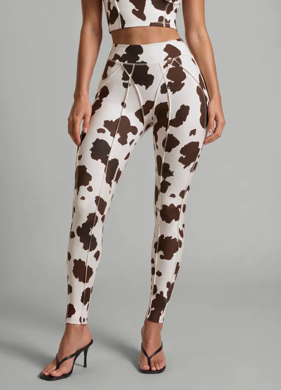 Mocha Cow Contour Stitch Leggings made by BetterMe