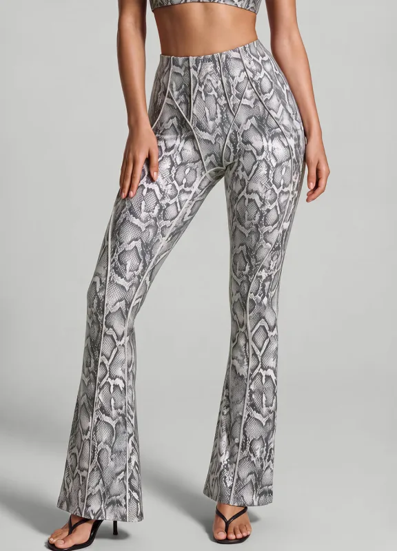 Silver Snake Longline Flare Leggings made by BetterMe