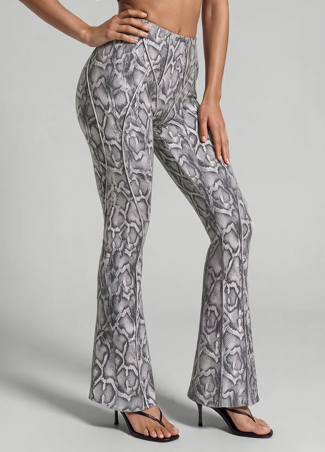 Silver Snake Longline Flare Leggings sold by BetterMe product image thumbnail 2