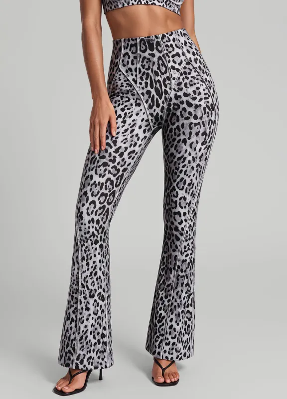 Snow Leopard Longline Flare Leggings made by BetterMe