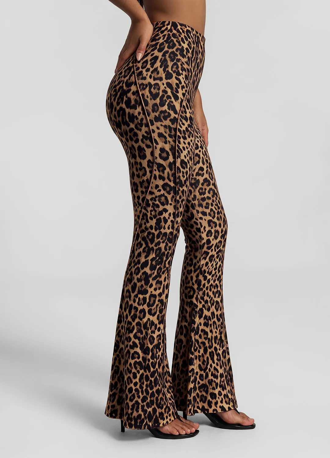 Golden Leopard Longline Flare Leggings sold by BetterMe product image thumbnail 2