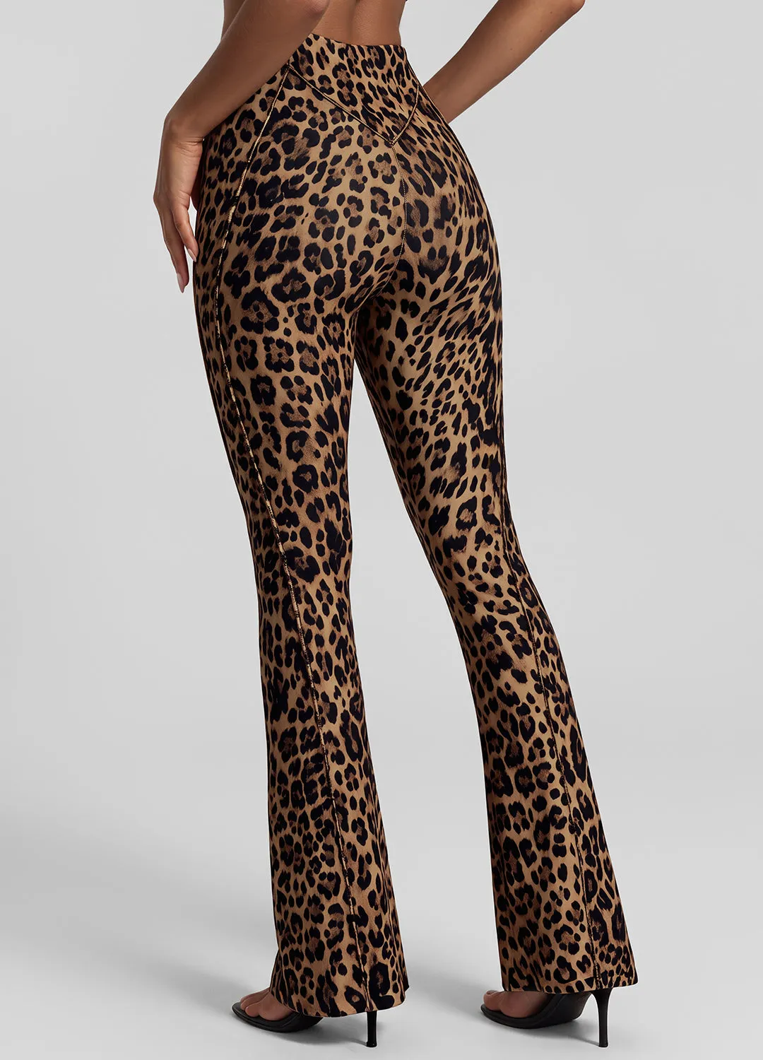 Golden Leopard Longline Flare Leggings sold by BetterMe product image thumbnail 3