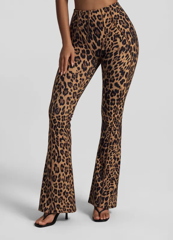 Golden Leopard Longline Flare Leggings made by BetterMe