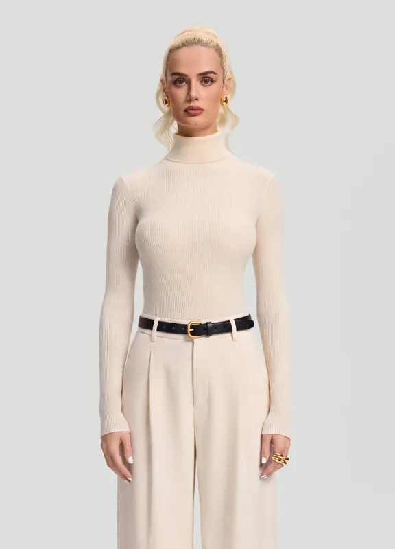 Ribbed Wool Blend Turtleneck made by BetterMe