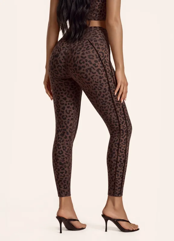 Chocolate Leopard Contour Stitch Leggings made by BetterMe