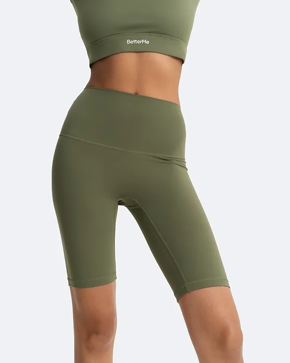 Cropped Long Sleeve Top & Bike Shorts Set | Creating Power Within sold by BetterMe product image thumbnail 4