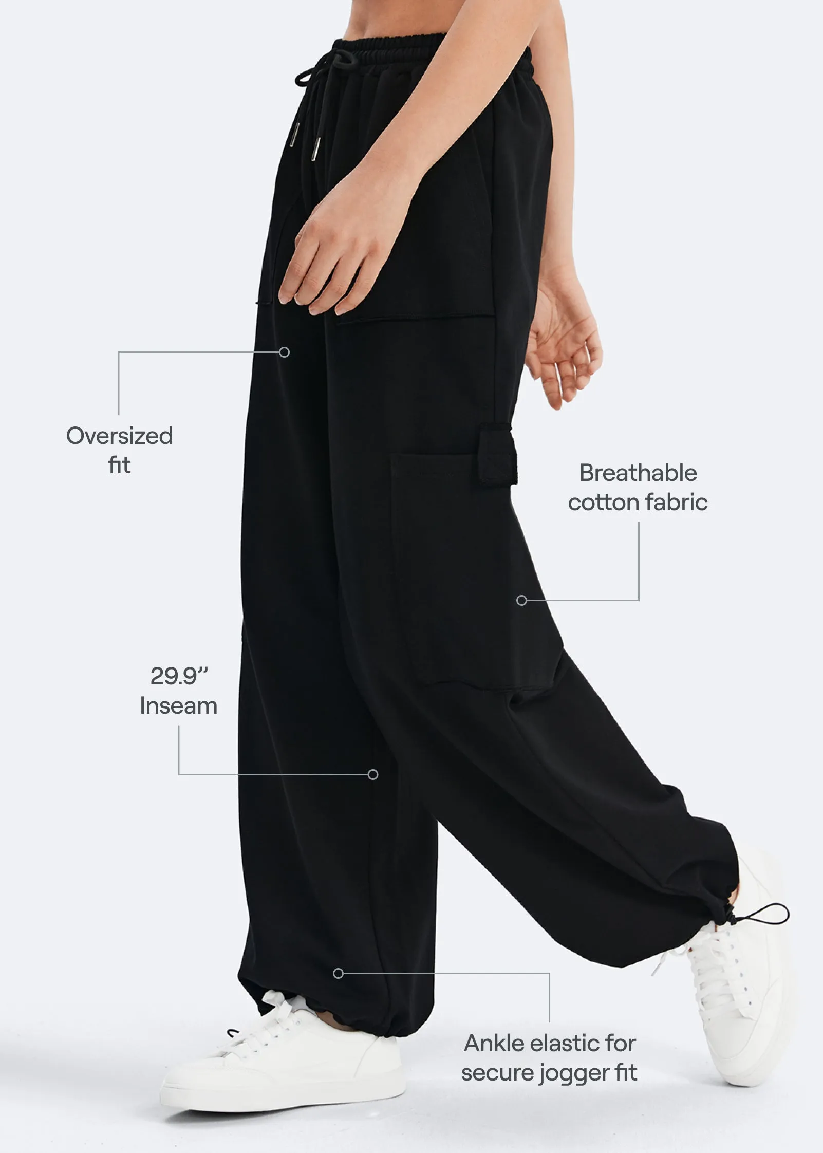 Casual Drawstring Waist Sweatpants sold by BetterMe product image thumbnail 3