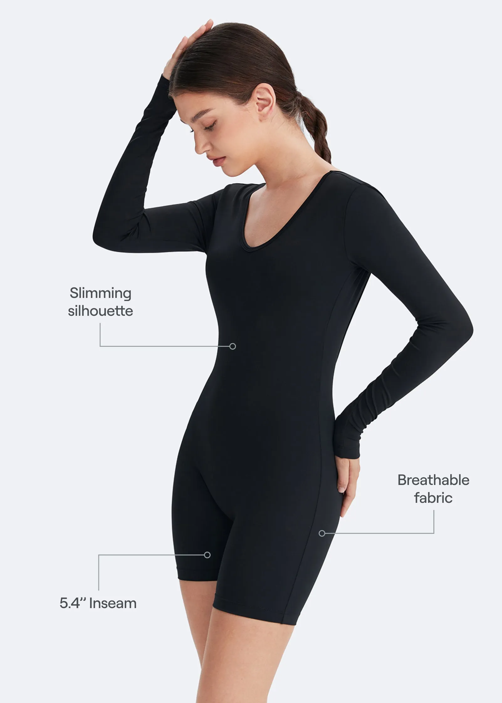 U-back Long Sleeve Bodysuit sold by BetterMe product image thumbnail 3