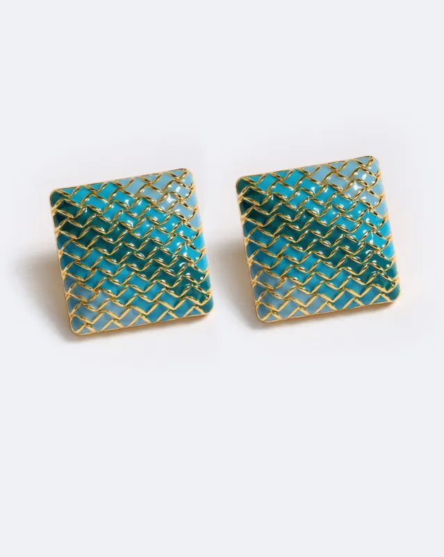 DENIM SQUARED STUDS sold by Emma Pills