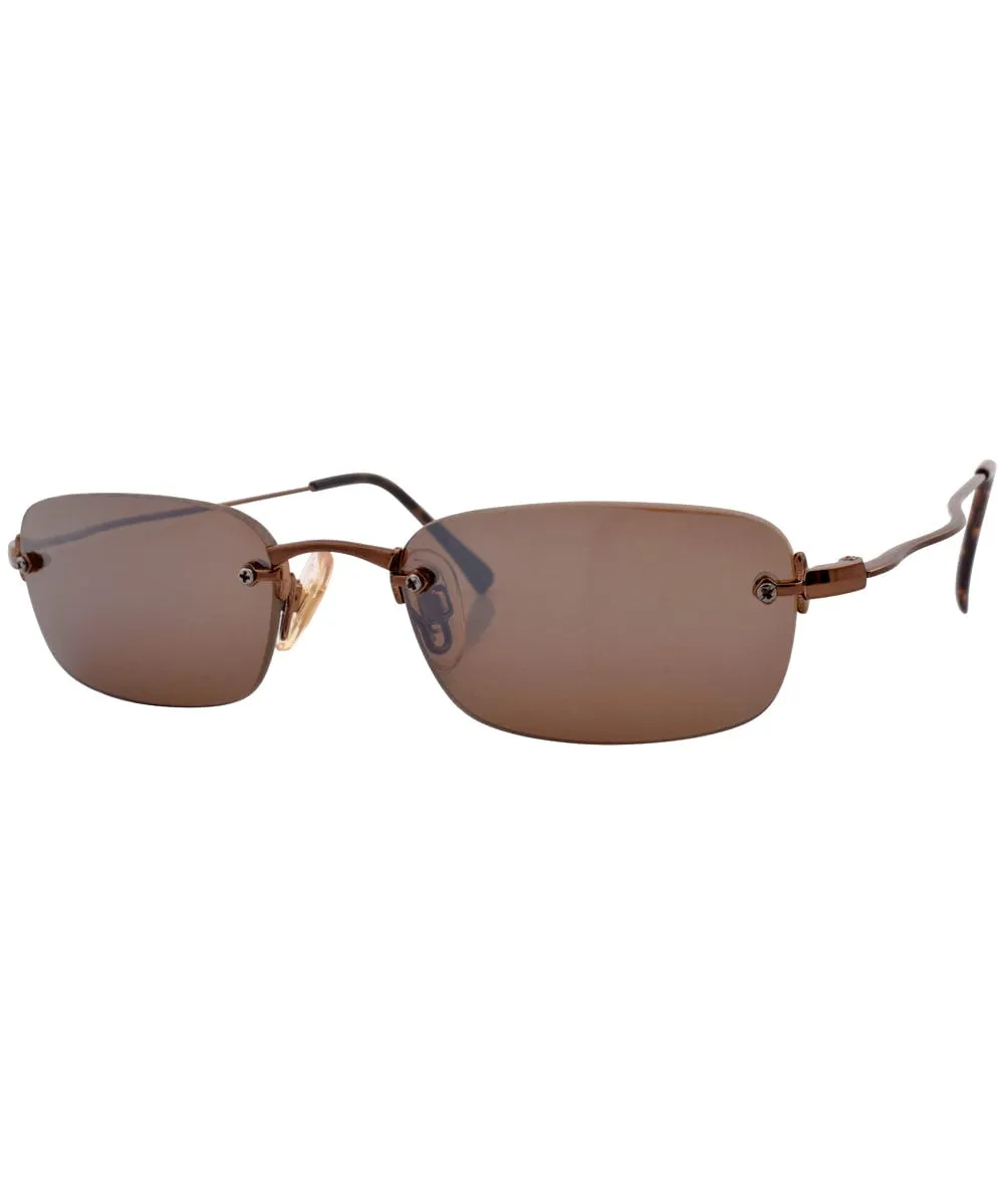 HIDDEN Brown Rimless Sunglasses sold by Giant Vintage product image thumbnail 2
