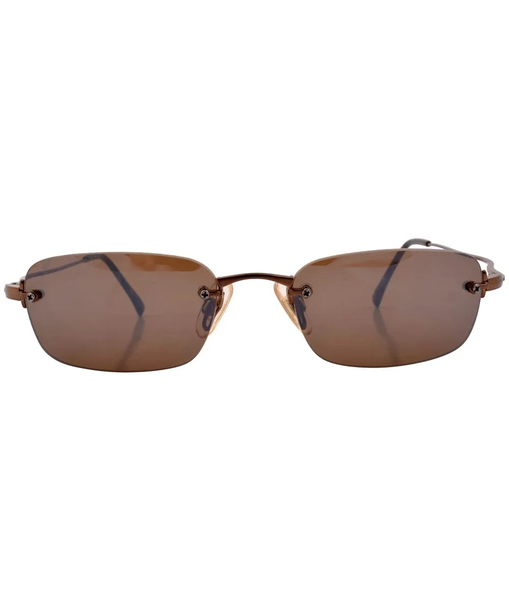 HIDDEN Brown Rimless Sunglasses sold by Giant Vintage product image thumbnail 3