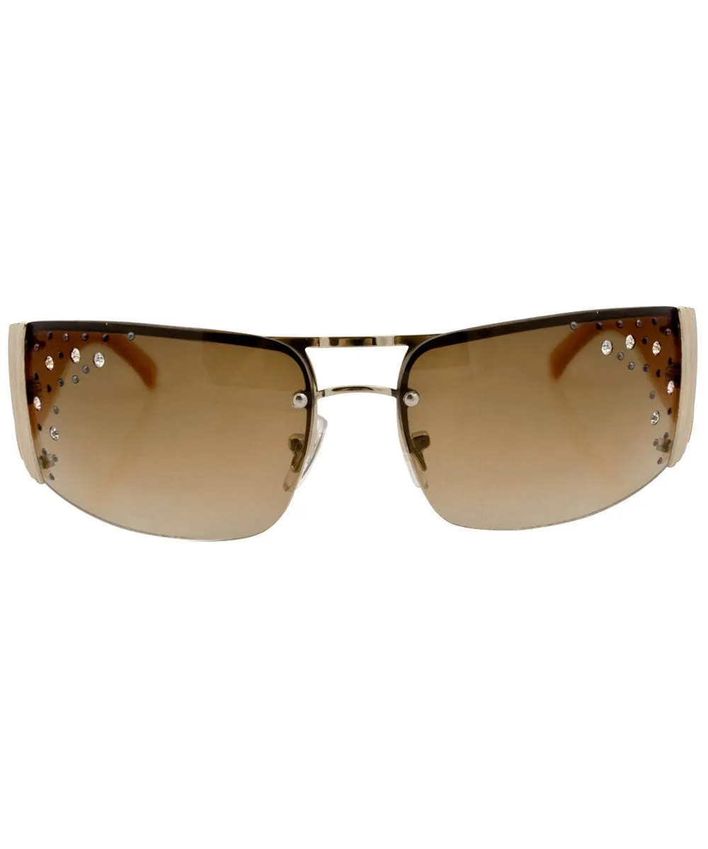 GLAMOURPUSS Brown Rimless Sunglasses sold by Giant Vintage product image thumbnail 2