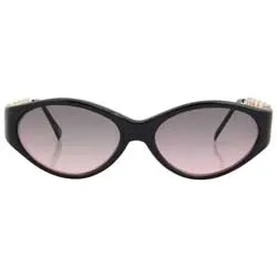 DINAH Black Oval Sunglasses sold by Giant Vintage