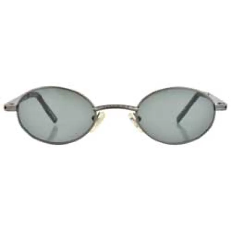 CHARLES Gunmetal Oval Sunglasses sold by Giant Vintage