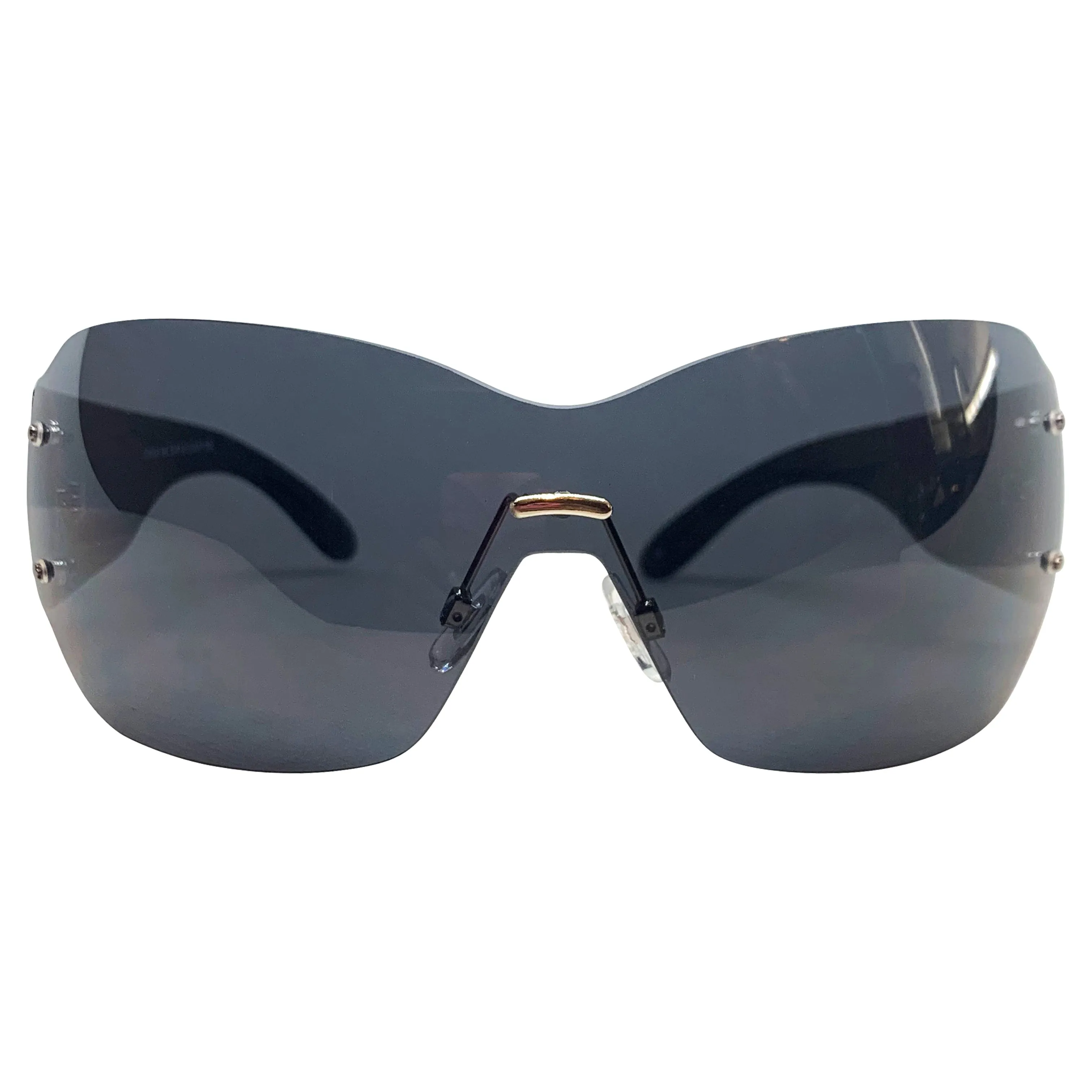 DAWN Tattoo Art Y2K Shield Sunglasses: Black/Super Dark Dragon sold by Giant Vintage product image thumbnail 3