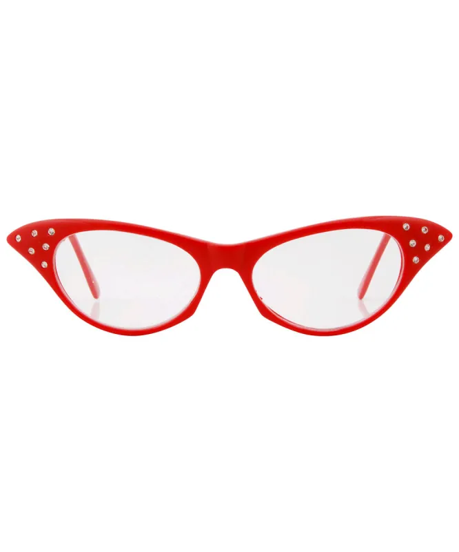 DEBEVIC'S Red/Clear Glasses sold by Giant Vintage