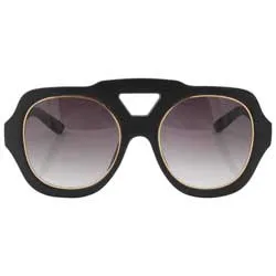 FACTORY Black/Silver Aviator Sunglasses sold by Giant Vintage