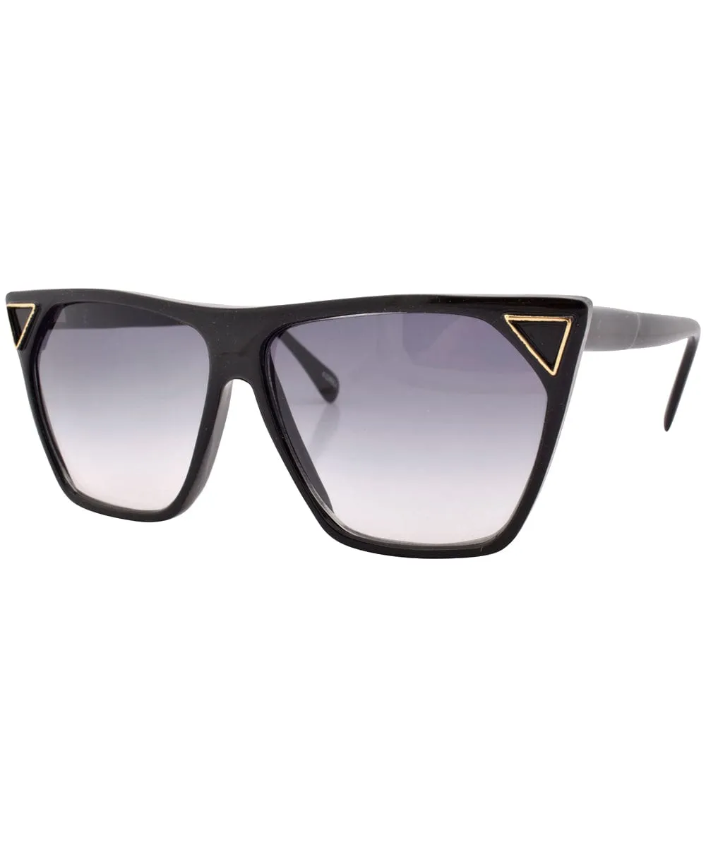 POPPY Black 80s Sunglasses sold by Giant Vintage product image thumbnail 2