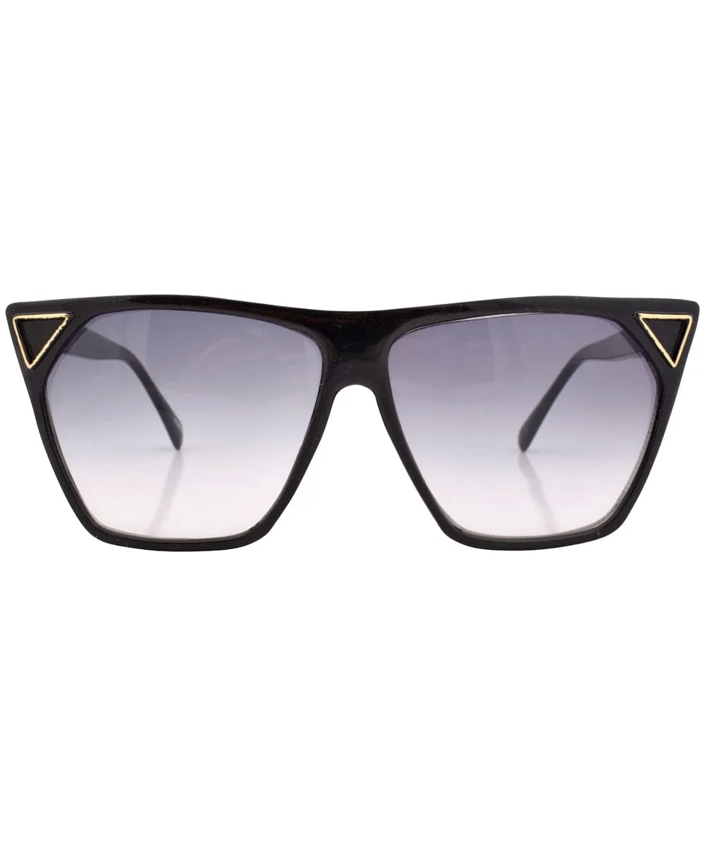 POPPY Black 80s Sunglasses sold by Giant Vintage product image thumbnail 3