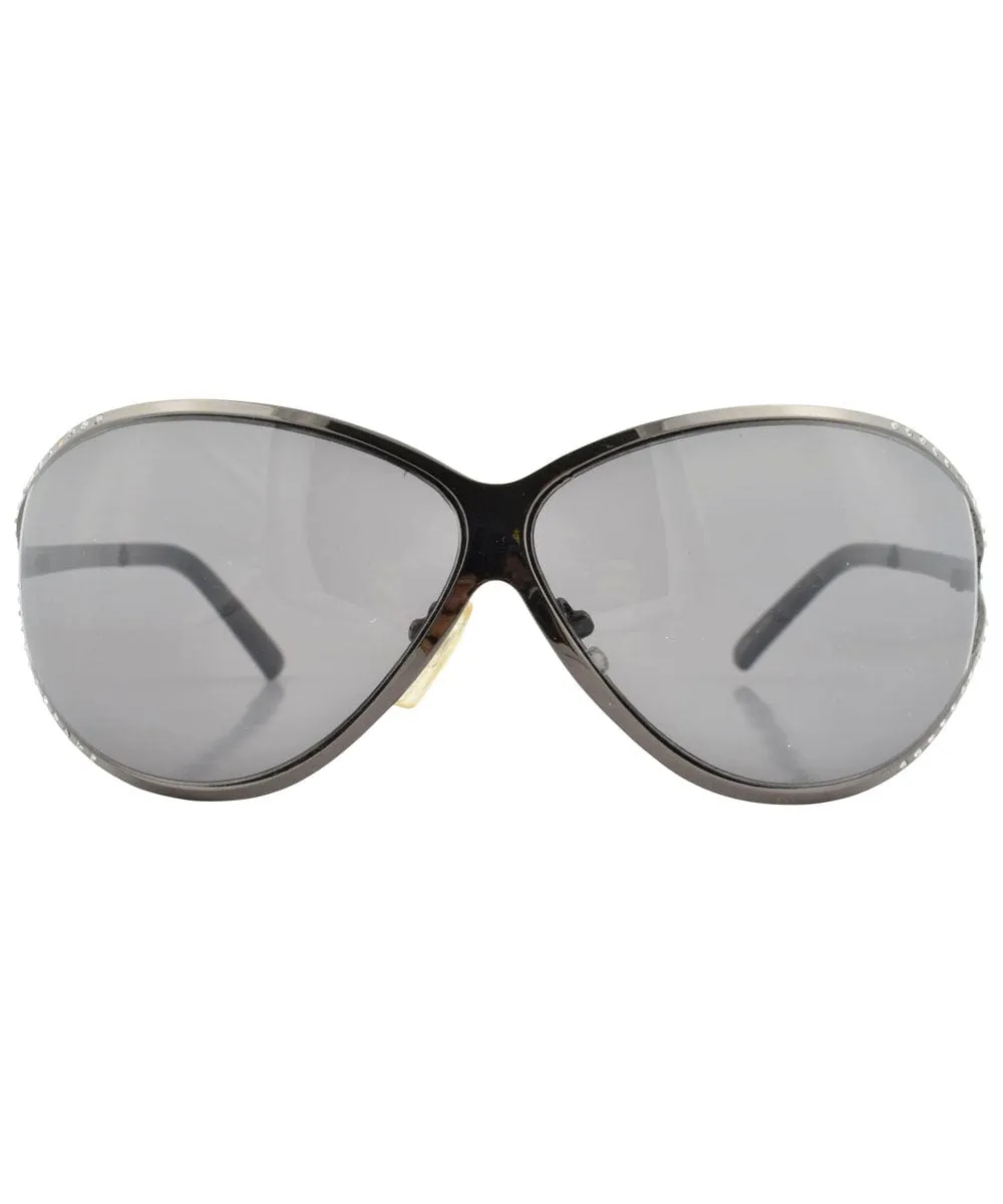 BOTOX Gunmetal/SD Oversized Sunglasses sold by Giant Vintage product image thumbnail 3