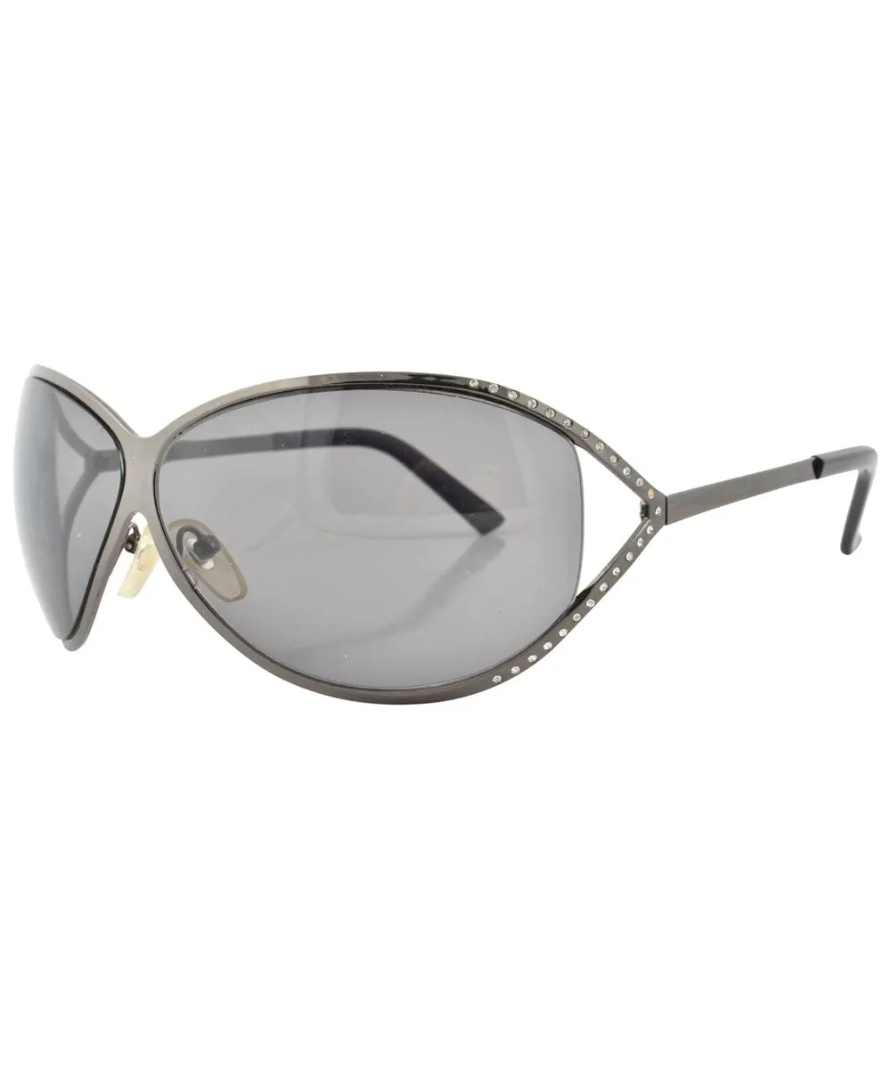 BOTOX Gunmetal/SD Oversized Sunglasses sold by Giant Vintage product image thumbnail 2