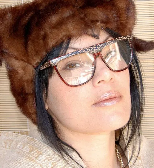 SLINK Demi/Tan Clear Glasses sold by Giant Vintage product image thumbnail 4