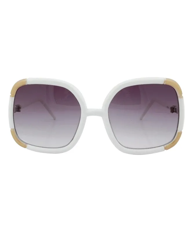 MACARONI White Oversized Sunglasses sold by Giant Vintage