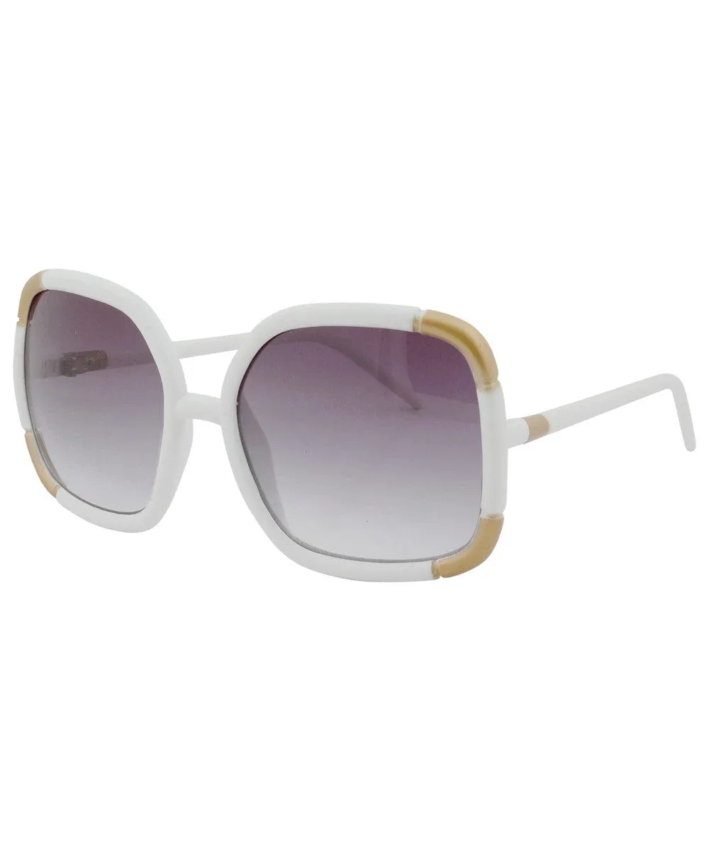 MACARONI White Oversized Sunglasses sold by Giant Vintage product image thumbnail 2