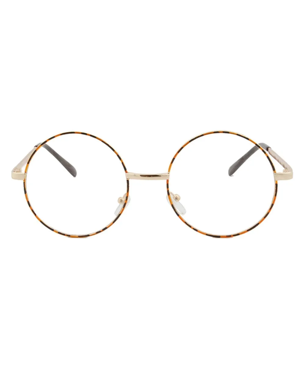 ARLO Demi/Gold Clear Round Glasses sold by Giant Vintage product image thumbnail 3