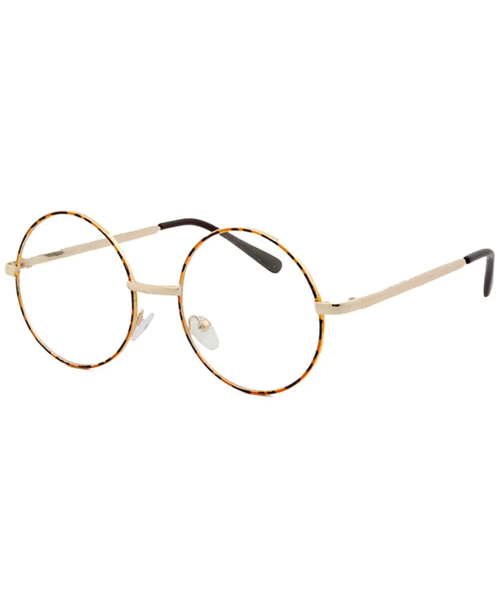 ARLO Demi/Gold Clear Round Glasses sold by Giant Vintage product image thumbnail 2