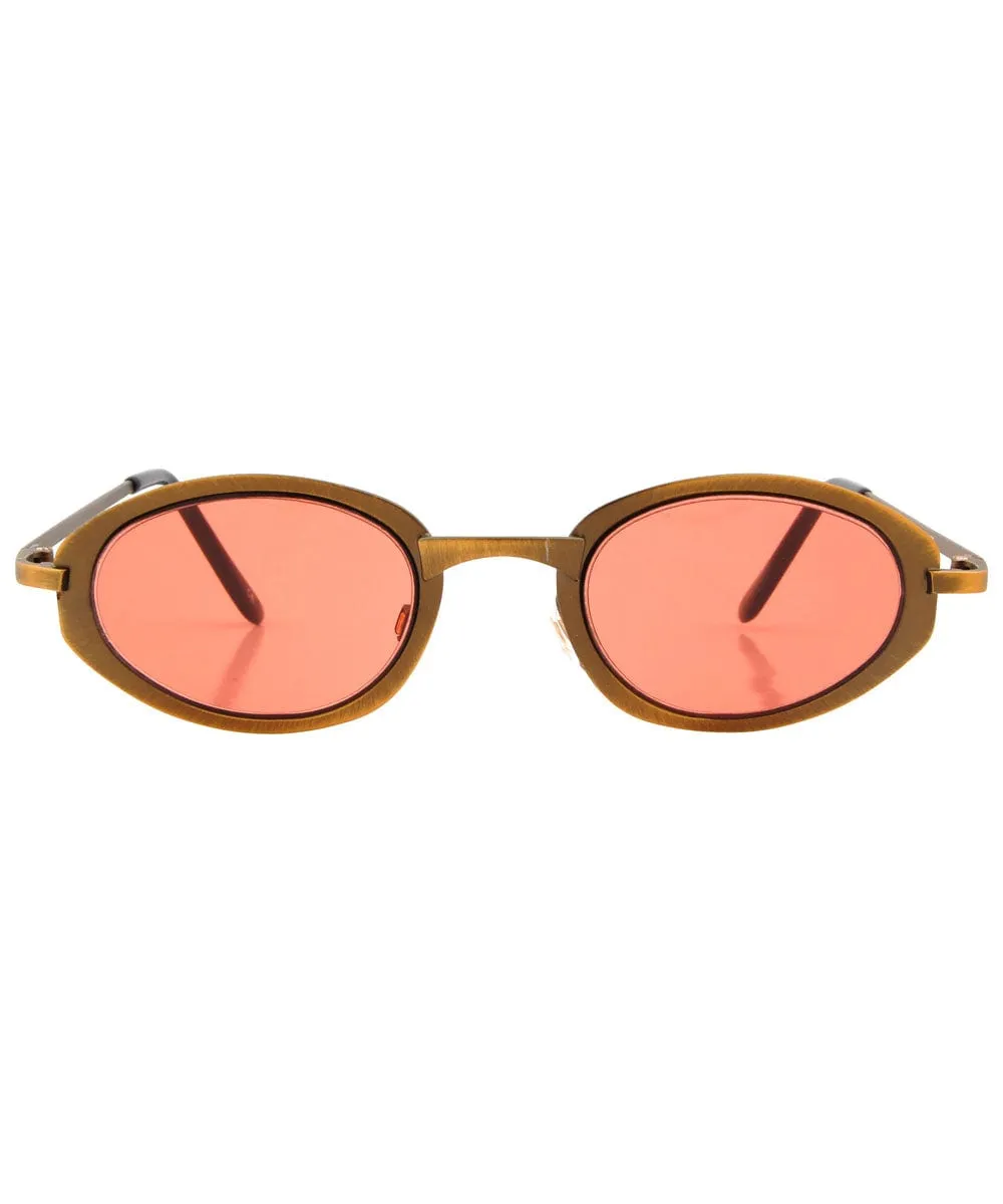 XAXA Brass Oval Sunglasses sold by Giant Vintage product image thumbnail 3