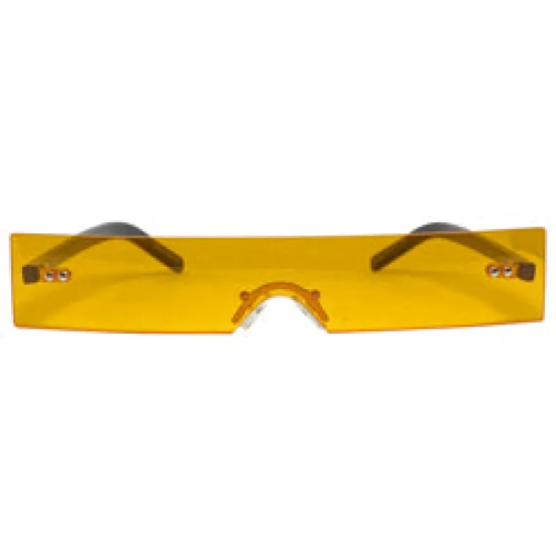 YOSHINOYA Orange Rimless Square Sunglasses sold by Giant Vintage